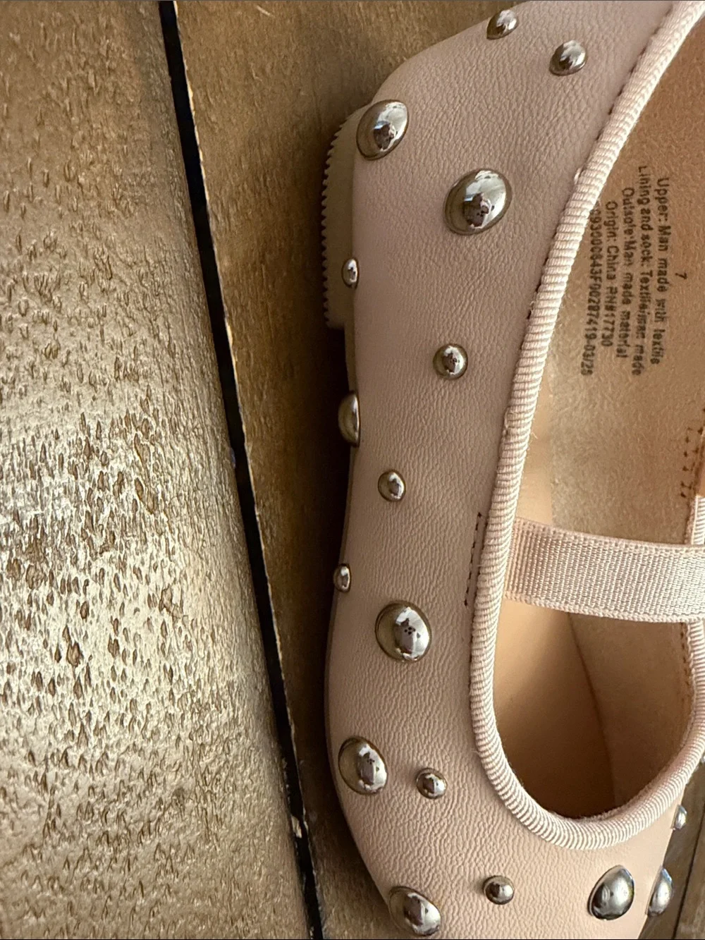 Cat & Jack Blush Pink Studded Mary Jane Flats